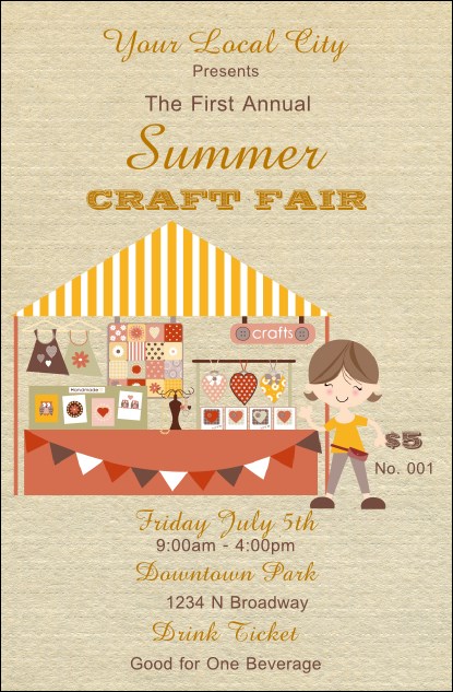 Craft Fair Drink Ticket Product Front