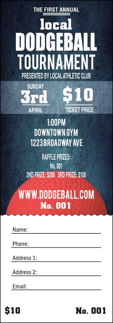 Dodgeball Raffle Ticket
