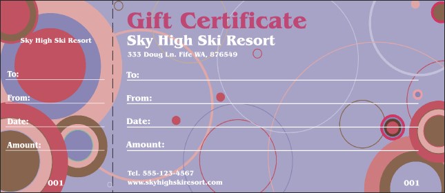Purple Party Circles Gift Certificate