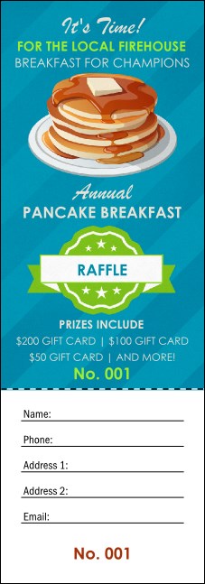 Pancake Breakfast Raffle Ticket Product Front