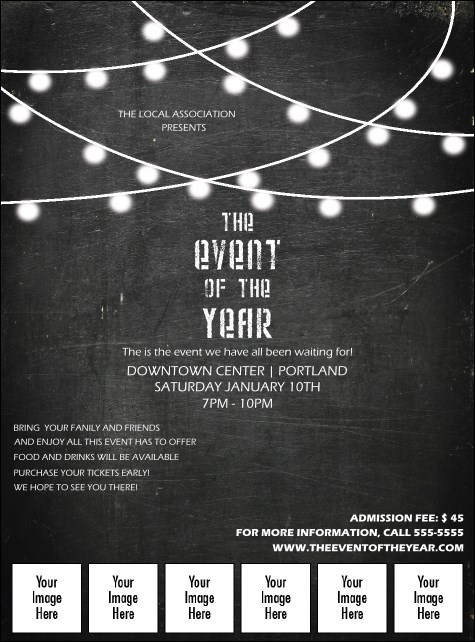 All Purpose Chalkboard Black and White Image Flyer Product Front