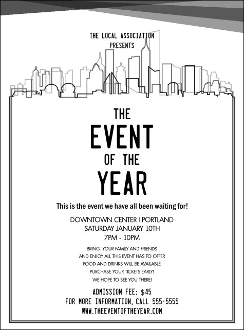 All Purpose Skyline Black and White  Flyer Product Front