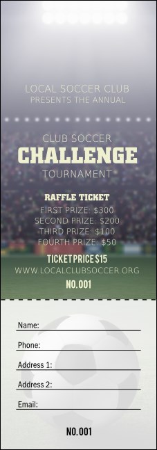 Soccer Stadium Raffle Ticket Product Front