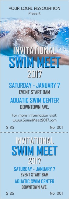 Swim Meet Event Ticket Product Front