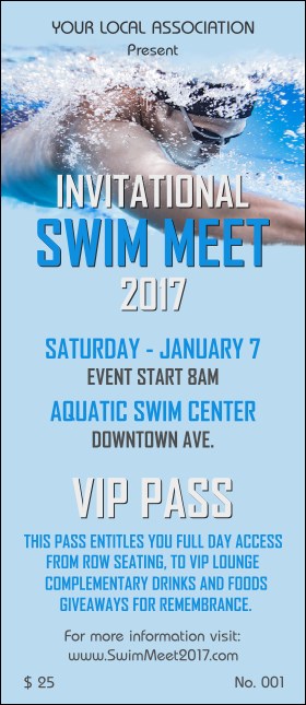 Swim Meet VIP Pass Product Front