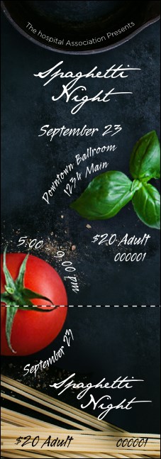 Spaghetti Ingredients Event Ticket Product Front