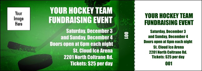 Hockey Green Event Ticket Product Front