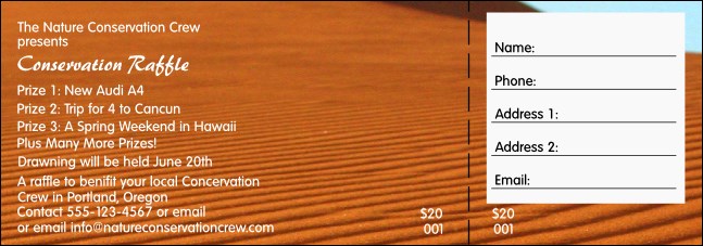 Nature Series - Desert Raffle Ticket Product Front