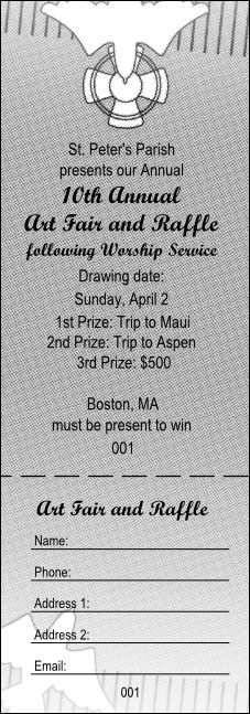 Peace Dove Line Art Raffle Ticket