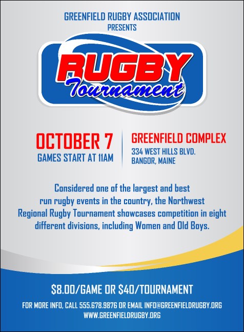 Rugby Tournament 2 Invitation Product Front