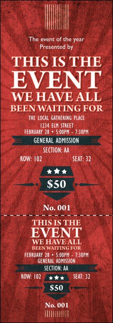 Retro Sunburst Reserved  Event Ticket Product Front