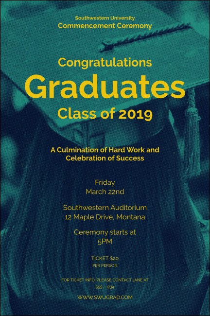 Graduation - Blue and Yellow Poster Product Front
