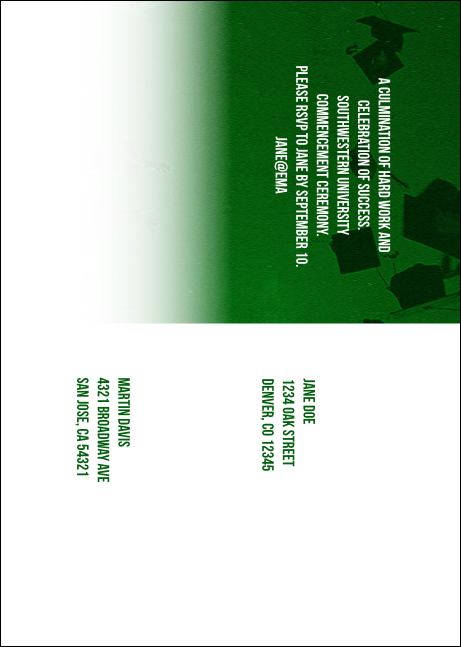 Graduation - Green Postcard Product Back