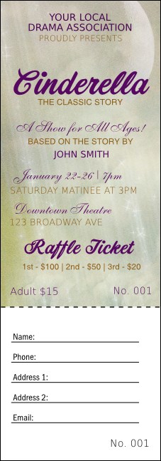 Cinderella Raffle Ticket Product Front