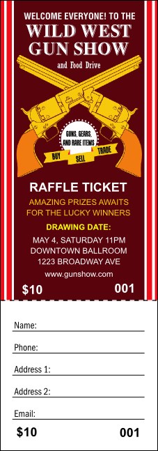 Gun Show Raffle Ticket Product Front