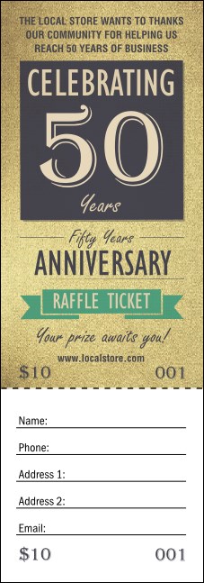 50th Anniversary Raffle Ticket Product Front